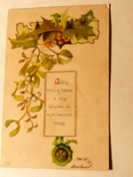 Embossed lithograph mistletoe, four-leaf clover greeting card 1901 (30th)