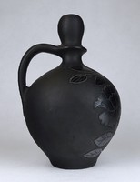 1G562 old sword imre black ceramic bait pitcher 21 cm