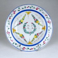 1G584 unique wedding date porcelain commemorative plate 1907
