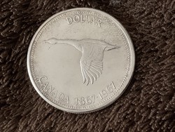 Kanada 100 éves Kanada lúd 800-as ezüst 1 Dollár 1967