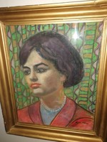 Róna Klára(Klie Zoltánné)(1901-1987) -Art deco  női portré - eredeti alkotás 1 forintról!