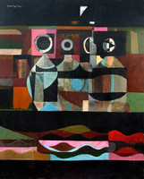At the age of Szentgyörgy. Large, abstract painting.T