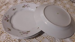 Zsolnay, rózsaszín barackvirágos tányérok