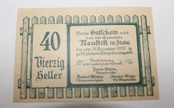 Régi utalvány 1920. Ausztria 2.10