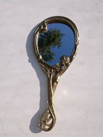 Black friday / art nouveau copper hand mirror