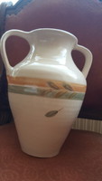 Old large glazed ceramic tile pot jar