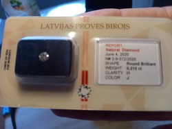 VALÓDI Gyémánt Litvania/ Riga 0,210 ct LPB certifikacióval kóddal