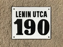 Lenin u. 190 - House number plate (enamel plate, enamel plate)