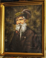 György Szennik painting, portrait