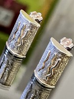 Art-deco stílusú ezüst fülbevaló pár (Klipsz)