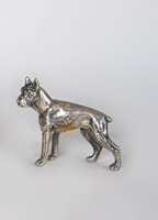 Ezüst miniatűr boxer figura