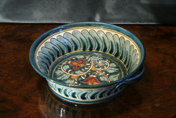 Kara Klara Renaissance Glazed Ceramic Tulip Bowl 18x5cm Faience Tile Bowl Basket