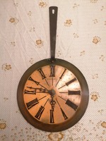 Extreme rare junghans pan shaped copper vintage wall clock. It works great!