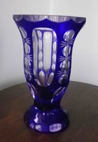 Blue heavy crystal vase