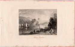 Festung Unterhaus, acélmetszet 1845, Payne's Universum, eredeti, 10 x 15, metszet, Passau, Duna erőd