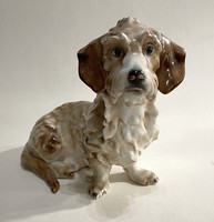 Herend porcelain dachshund figure, designed by George Vastagh