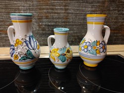 Hand-painted cheerful colored vane pattern vases in one