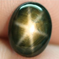 Real! Greenish-black star sapphire 3.06 Ct Sri Lanka