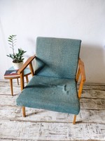 Retro, vintage, mid-century, design turquoise armchair