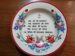 Józsa János Corundum, homemade blessing wall plate, decorative plate