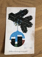 Aranyos Karácsonyi képeslap - Piros Tibor rajz
