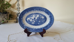 English faience, grindley willow, oval small serving bowl