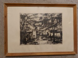 Ribbed Franciscan etching, in good condition, approx. 40X60 cm