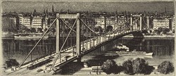 1D991 XX. századi magyar grafikus : Erzsébet híd 1964 rézkarc