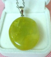 Jade (olive) pendant and chain
