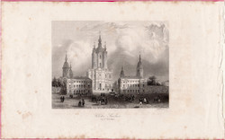 Saint Petersburg, Smolny, steel engraving 1845, Payne's Universe, original, 11 x 15, engraving, Russia