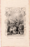 Diák élet (4), acélmetszet 1846, Payne's Universum, eredeti, 14 x 18, metszet, német, mulatozás