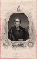 Wellington hercege, acélmetszet 1846, Payne's Universum, eredeti, 18 x 22, metszet, Anglia, katona