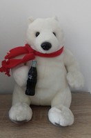 Coca-Cola plüss maci, jegesmedve, 22 cm