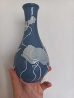 Szecessziós, kék Herendi váza