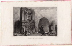 Piso Licinianus síremléke, acélmetszet 1845, Payne's Universum, eredeti, 11 x 17, metszet, Róma