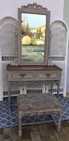 Unique, special, rustic toiletry, dressing table with gift stool