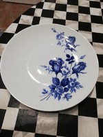 Blue rosy zsolnay wall plate