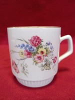 Régi Zsolnay virágos porcelán teás bögre