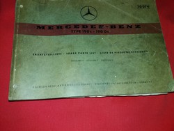 Old thick heavy mercedes benz 190c -dc factory type and parts catalog as shown
