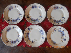 Zsolnay búzavirág mintás süteményes tányérok 6 db