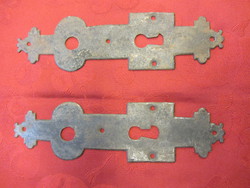 1 Pair of antique lock cover iron plates