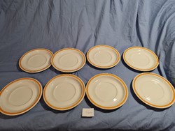 BB044 Alföldi tripla sárga csíkos leveses / teás csésze alj 8 db