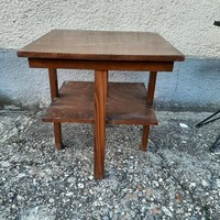 Beautiful clean wood small retro table with showy veined wood