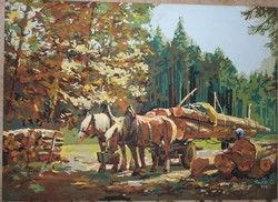 Pauer ch: logging - oil painting