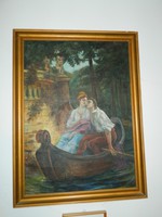 Pine> huge romantic oil / canvas painting