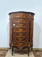 Louis style inlaid 7 drawer chest of drawers
