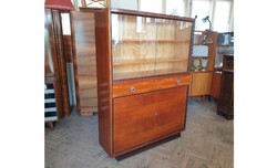 Retro old showcases narrow cabinet art deco style mid century display case serving bookcase