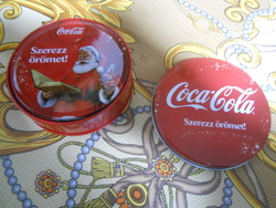 Coca-cola poháralátét szett fémdobozban karácsonyi télapós 4 db új!