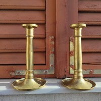 Antique Biedermeier candlestick pair made of copper in the late 1800s