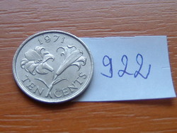 Bermuda 10 cents 1971 flower, bermuda lily # 922